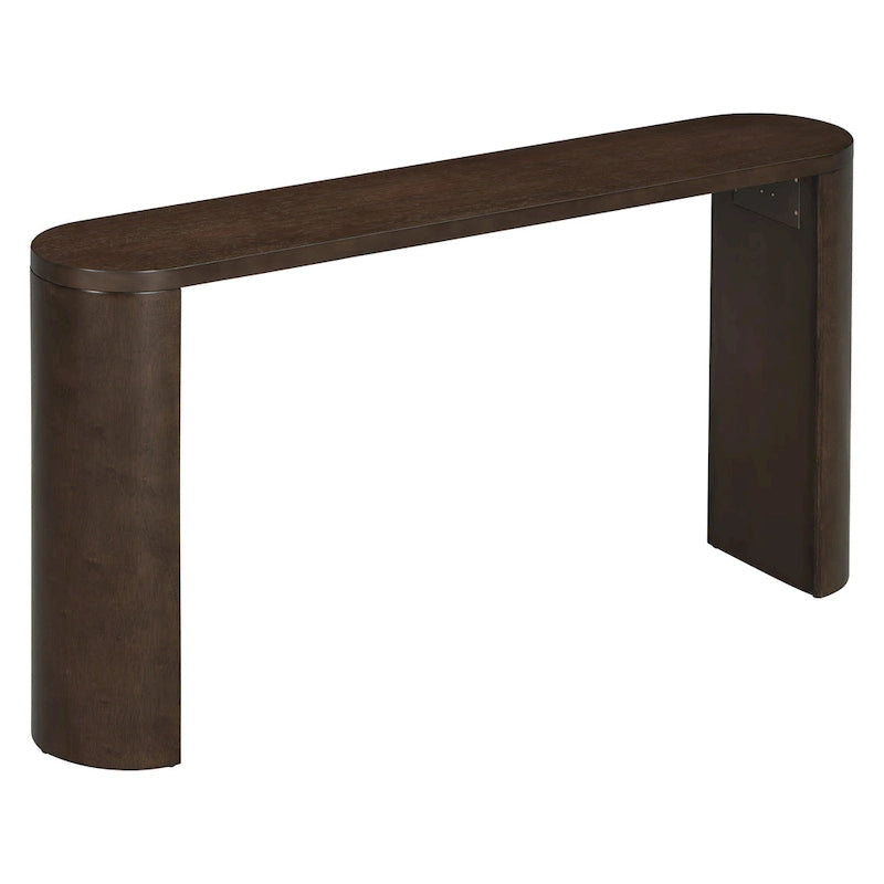 Mesa consola – Negra / Natural / Marrón oscuro, Pata semicilíndrica, Mesa de entrada para 1 persona
