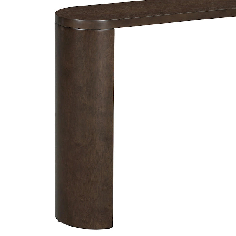 Mesa consola – Negra / Natural / Marrón oscuro, Pata semicilíndrica, Mesa de entrada para 1 persona