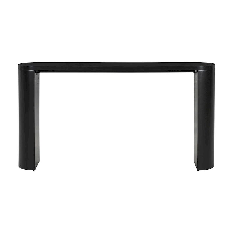 Mesa consola – Negra / Natural / Marrón oscuro, Pata semicilíndrica, Mesa de entrada para 1 persona