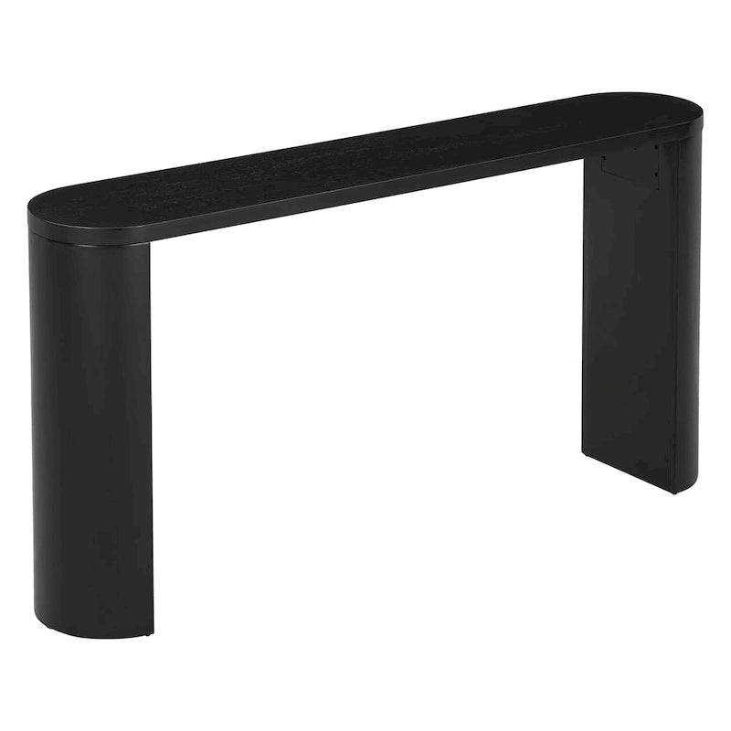 Mesa consola – Negra / Natural / Marrón oscuro, Pata semicilíndrica, Mesa de entrada para 1 persona