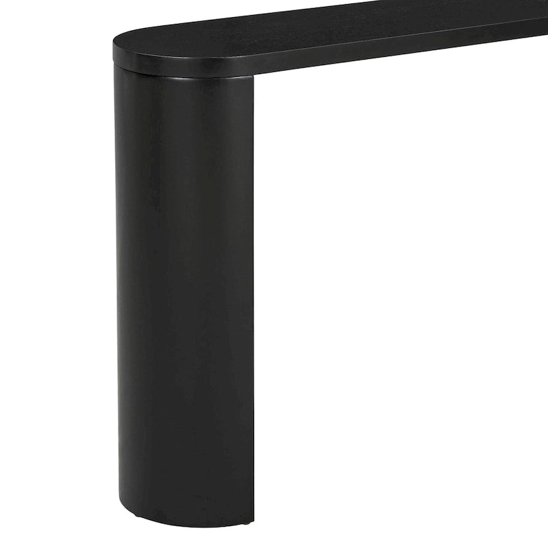 Mesa consola – Negra / Natural / Marrón oscuro, Pata semicilíndrica, Mesa de entrada para 1 persona