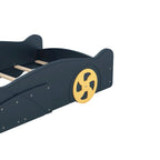 Cama de coche de carreras negra/azul oscuro con almacenamiento – Individual/Matrimonial, para 1 persona