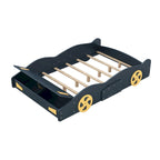 Cama de coche de carreras negra/azul oscuro con almacenamiento – Individual/Matrimonial, para 1 persona