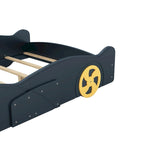 Cama de coche de carreras negra/azul oscuro con almacenamiento – Individual/Matrimonial, para 1 persona