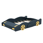 Cama de coche de carreras negra/azul oscuro con almacenamiento – Individual/Matrimonial, para 1 persona
