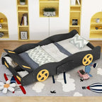 Cama de coche de carreras negra/azul oscuro con almacenamiento – Individual/Matrimonial, para 1 persona