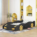 Cama de coche de carreras negra/azul oscuro con almacenamiento – Individual/Matrimonial, para 1 persona