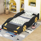 Cama de coche de carreras negra/azul oscuro con almacenamiento – Individual/Matrimonial, para 1 persona