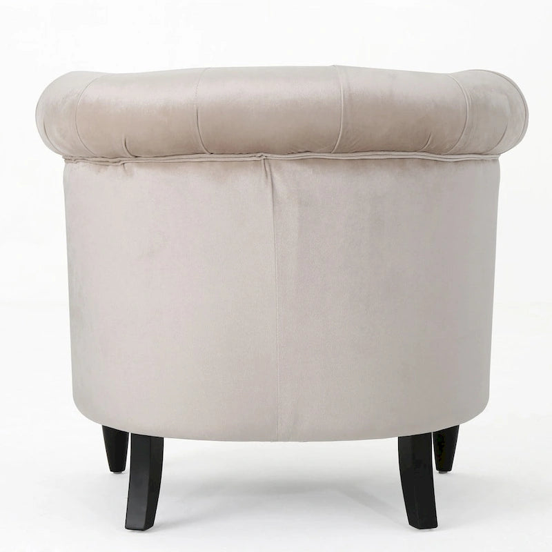 Sillón Club de Terciopelo – Champaña / Verde / Aguamarina, Asiento Individual, Brazos Tapizados