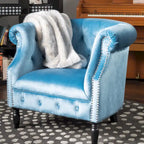 Sillón Club de Terciopelo – Champaña / Verde / Aguamarina, Asiento Individual, Brazos Tapizados