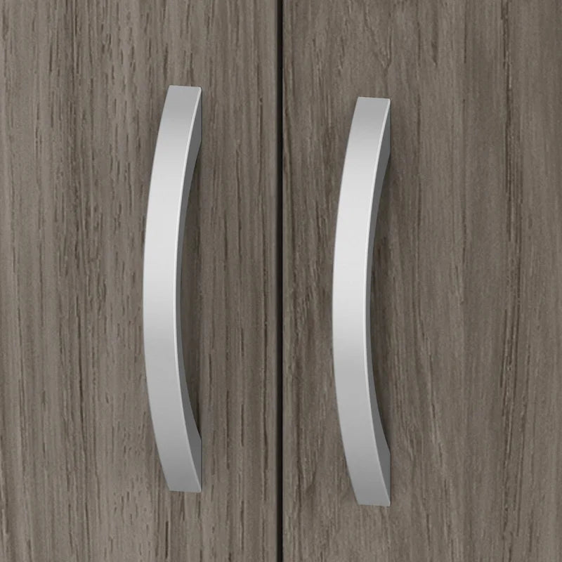 Estantería alta de 5 estantes con puertas – Gris platino / Nogal moderno / Gris tormenta / Nogal negro / Blanco