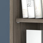 Estantería alta de 5 estantes con puertas – Gris platino / Nogal moderno / Gris tormenta / Nogal negro / Blanco