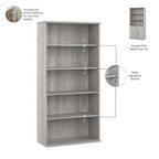 Estantería alta de 5 estantes con puertas – Gris platino / Nogal moderno / Gris tormenta / Nogal negro / Blanco