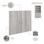 Estantería alta de 5 estantes con puertas – Gris platino / Nogal moderno / Gris tormenta / Nogal negro / Blanco