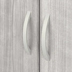 Estantería alta de 5 estantes con puertas – Gris platino / Nogal moderno / Gris tormenta / Nogal negro / Blanco