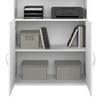 Estantería alta de 5 estantes con puertas – Gris platino / Nogal moderno / Gris tormenta / Nogal negro / Blanco