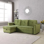 Sofá seccional chaise de almacenamiento en forma de L, rojo/beige/gris/azul/rosa/verde, para 2-3 personas