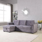 Sofá seccional chaise de almacenamiento en forma de L, rojo/beige/gris/azul/rosa/verde, para 2-3 personas