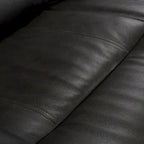 Sofá de dos plazas reclinable eléctrico de cuero de grano superior color carbón/marrón claro