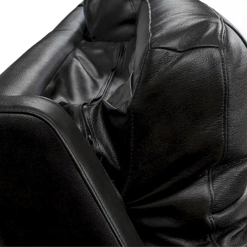 Sofá de dos plazas reclinable eléctrico de cuero de grano superior color carbón/marrón claro