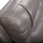 Sofá de dos plazas reclinable eléctrico de cuero de grano superior color carbón/marrón claro
