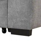 Sofá cama esquinero beige/gris con otomana de almacenamiento, 2 plazas