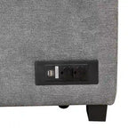 Sofá cama esquinero beige/gris con otomana de almacenamiento, 2 plazas