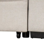 Sofá cama esquinero beige/gris con otomana de almacenamiento, 2 plazas