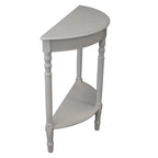 Mesa consola de madera con diseño de media luna en gris, gris claro o natural