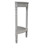 Mesa consola de madera con diseño de media luna en gris, gris claro o natural