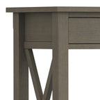 Consola de madera maciza gris/marrón/blanco/negro – Estilo contemporáneo, 2 cajones