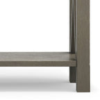 Consola de madera maciza gris/marrón/blanco/negro – Estilo contemporáneo, 2 cajones