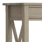 Consola de madera maciza gris/marrón/blanco/negro – Estilo contemporáneo, 2 cajones