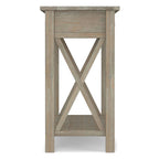 Consola de madera maciza gris/marrón/blanco/negro – Estilo contemporáneo, 2 cajones
