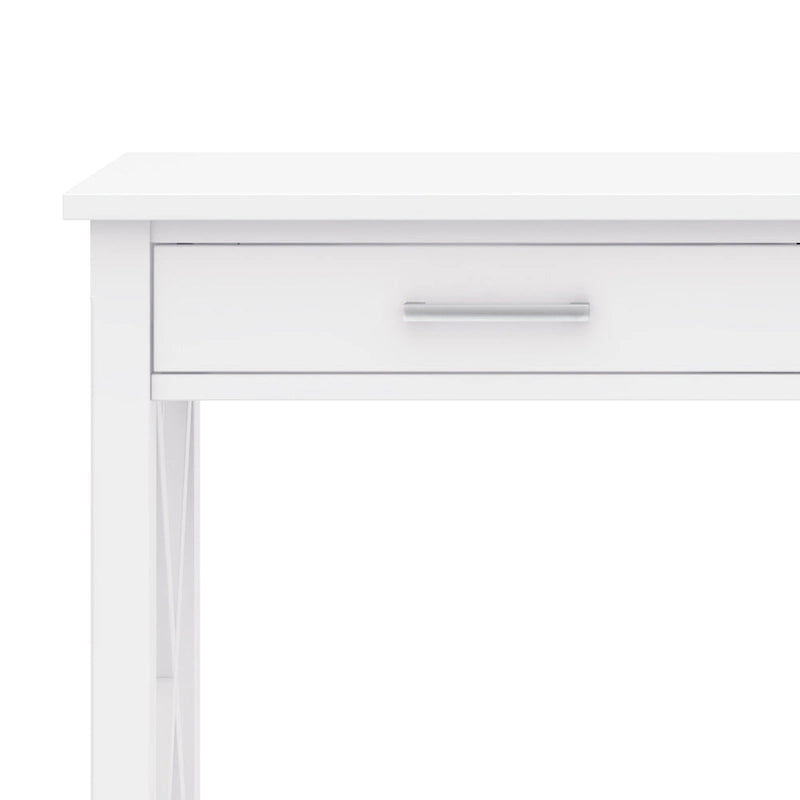 Consola de madera maciza gris/marrón/blanco/negro – Estilo contemporáneo, 2 cajones