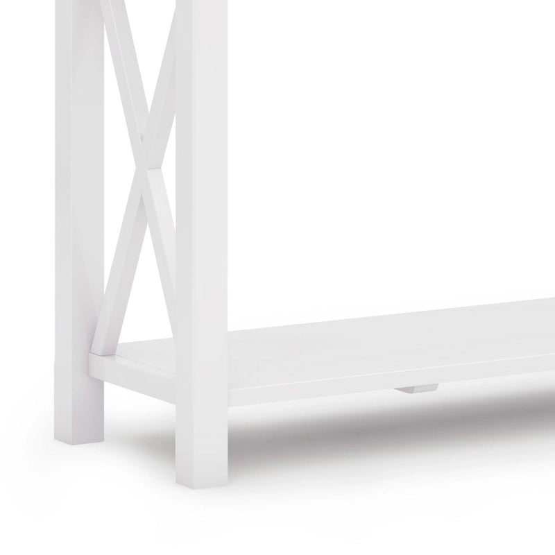 Consola de madera maciza gris/marrón/blanco/negro – Estilo contemporáneo, 2 cajones