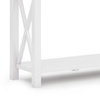 Consola de madera maciza gris/marrón/blanco/negro – Estilo contemporáneo, 2 cajones