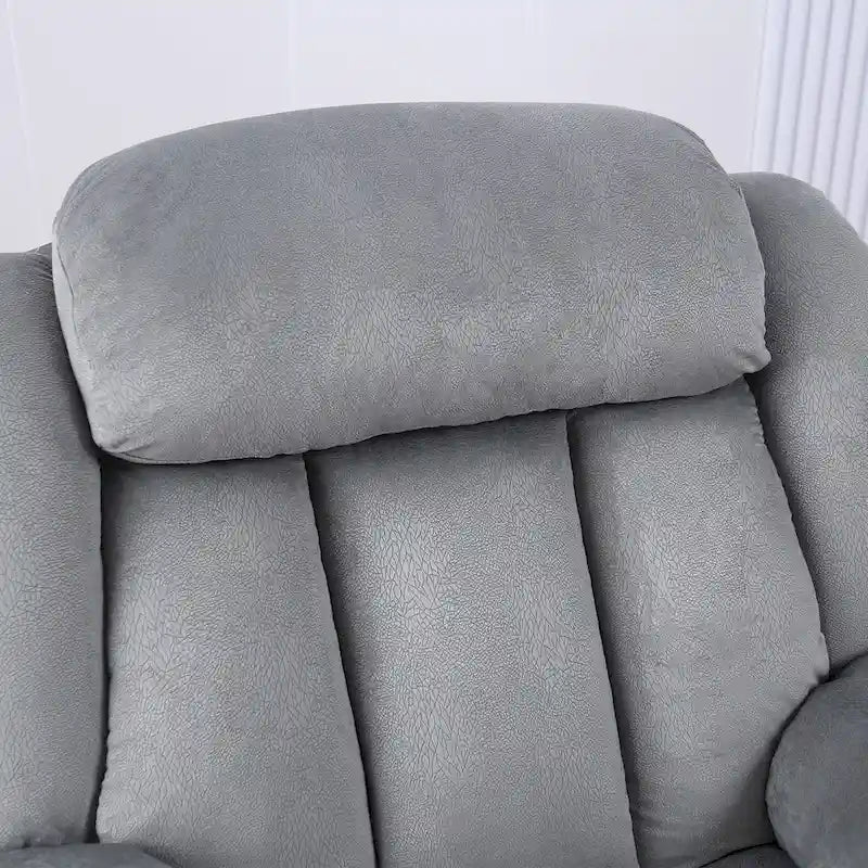 Reclinable manual de tela gris/marrón/camel/gris oscuro con masaje y calor | 1 persona