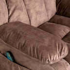 Reclinable manual de tela gris/marrón/camel/gris oscuro con masaje y calor | 1 persona