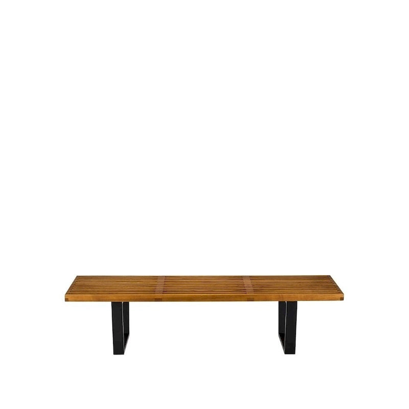 Banco de Nogal / Madera Natural – 48", 2 Asientos
