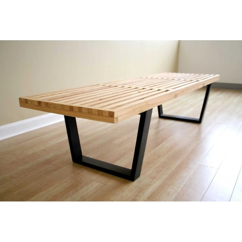 Banco de Nogal / Madera Natural – 48", 2 Asientos