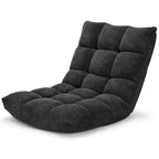 Sillón reclinable de suelo ajustable de terciopelo negro/rosa/café, 1 persona