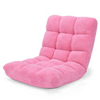 Sillón reclinable de suelo ajustable de terciopelo negro/rosa/café, 1 persona
