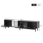Mueble de TV blanco/madera natural/negro – Estilo moderno, para televisores de hasta 80", 3 puertas, montaje por 1 persona