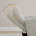 Sillón reclinable eléctrico giratorio gris/marrón, de un asiento, giratorio 270° y reclinable 90-135°