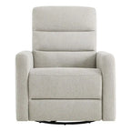 Sillón reclinable eléctrico giratorio gris/marrón, de un asiento, giratorio 270° y reclinable 90-135°