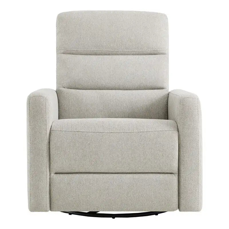 Sillón reclinable eléctrico giratorio gris/marrón, de un asiento, giratorio 270° y reclinable 90-135°