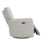 Sillón reclinable eléctrico giratorio gris/marrón, de un asiento, giratorio 270° y reclinable 90-135°