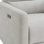 Sillón reclinable eléctrico giratorio gris/marrón, de un asiento, giratorio 270° y reclinable 90-135°