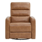 Sillón reclinable eléctrico giratorio gris/marrón, de un asiento, giratorio 270° y reclinable 90-135°